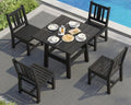 AMERLIFE 5 Piece HDPE Outdoor Dining Set with 36.8" Patio Table and Chairs by AMERLIFE