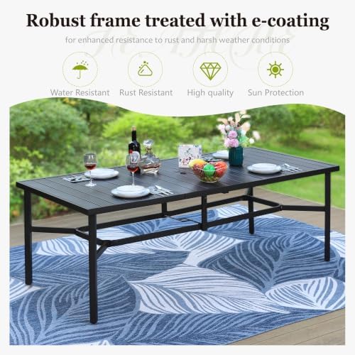 HERA'S HOUSE 9pc Outdoor Patio Dining Set for 8, Textilene Chairs, Red - Image 3