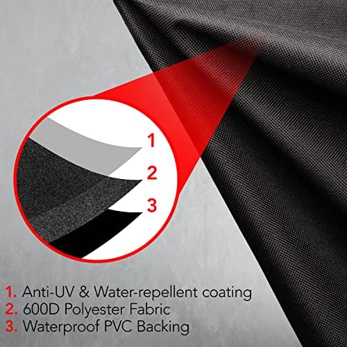 GrillTough Heavy Duty Smoker Cover, Adjustable Straps, Black - Image 2