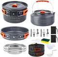 18-Piece Large Capacity Camping Cookware Set Aluminum Mess Kit by DADinithron