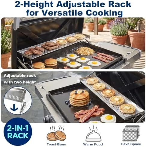 Griddle Warming Rack for Weber 30 inch Slate Griddles, 304 Stainless Steel - Image 5