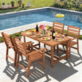 FUNBERRY Outdoor Dining Set, HDPE 5 Piece Dining Table Set with Chairs by FUNBERRY