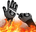 BBQ Gloves 1472F Heat Resistant Non-Slip Silicone 13.5in (Grey) by DKHDBD