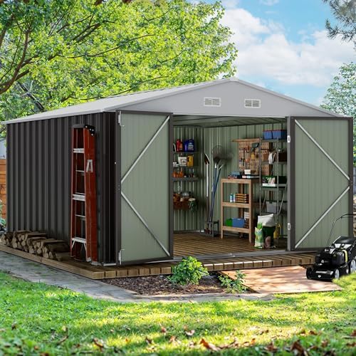 Devoko 10x10 FT Outdoor Storage Shed, Gray by DEVOKO