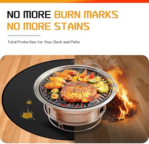 RICHIE 36" Round Fire Pit Mat, Double-Sided Fireproof Under Grill Mat, Heat Resistant Deck Patio Protector Pad for Solo Stove Bonfire & Outdoor BBQ - Image 3