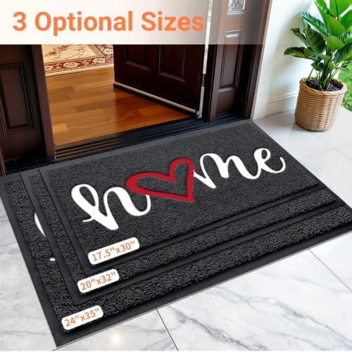 StepLively Door Mat Indoor Outdoor Welcome Mat for Entrance, 35x24in Black - Image 2