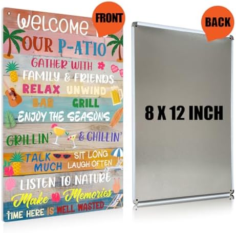 BEASTZHENG Porch Rules Sign Outdoor Menta Tin Sign Plaque Porch Signs Wall Art Porch Rule Wall Decor Relax Rustic Vintage Iron Hanging Gift for Farmhouse Porch Patio Garden Door Decoration - Image 2