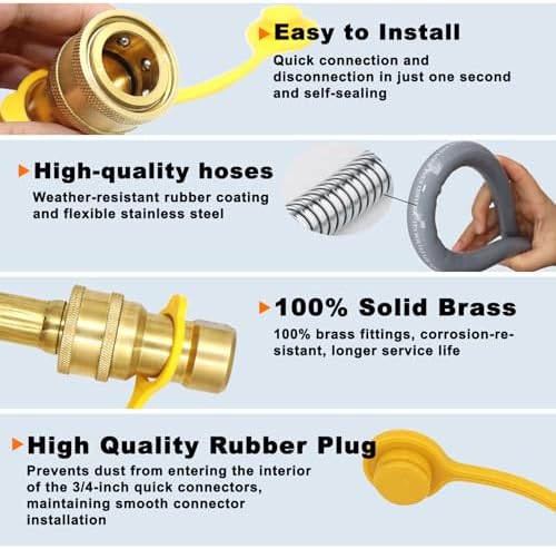 24 Feet 1/2-Inch ID Natural Gas Hose with Quick Connect Fitting for weber, charbroi, Grill, Pizza Oven, Patio Heater and More NG Appliance, Propane to Natural Gas Conversion Kit - CSA Certified - Image 6