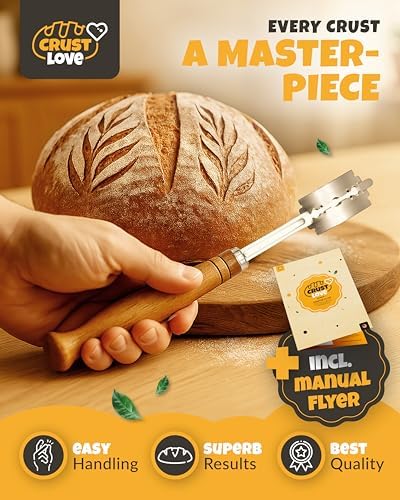 CRUSTLOVE Bread Lame 2-Piece Set for Controlled Dough Scoring with 5 Blades - Image 2