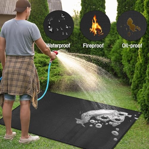 TOHONFOO Large Grill Mats for Outdoor Grill Deck Protector 90 x 48 x 0.04in - Image 4
