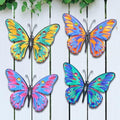 Daogtc Metal Butterfly Wall Decor - 9.6" Outdoor Fence Wall Art Decor, Hanging Decoration for Garden Yard Living Room Bedroom Patio Balcony(4 Pack) (Butterfly-G) by Daogtc