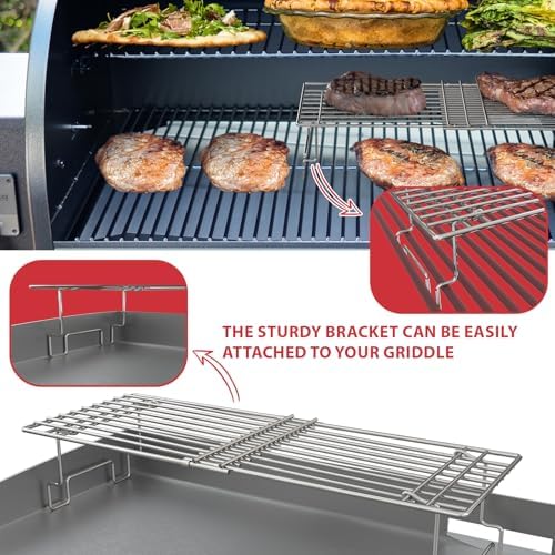Universal Griddle Warming Rack for Pit Boss Traeger Wood Pellet Smoker Grill, Adjustable Warming Rack for Weber Blackstone and More Tabletop Flat Rack - Image 3
