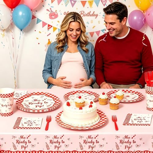 121PCS She's Ready to Pop Baby Shower Decorations for 24 Guests - Image 6