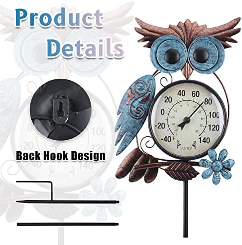 MUMTOP Outdoor Thermometer, Owl Outside Decor for Patio, Yard and Garden - Image 4