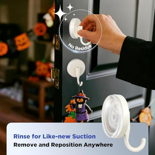 OUTXE Wreath Hanger for Front Door, Upgraded Suction Cup Reef Hook - Image 5