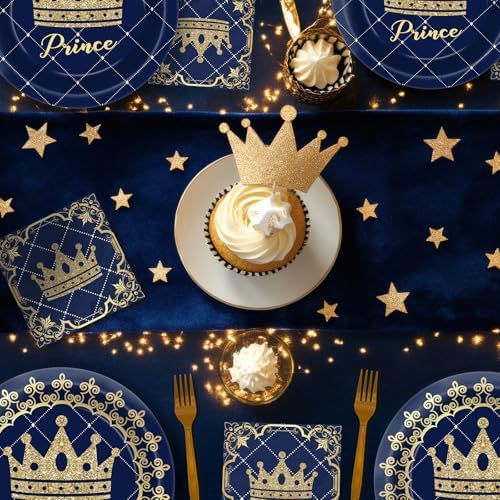 Prince Party Decorations - Prince Party Plates and Napkins for Kids Birthday Party, Serves 40 Guests - Image 7