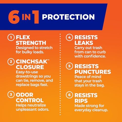 Hefty Ultra Strong Signature Scents 13G Trash Bags, Citrus Spritz, 80ct - Image 4