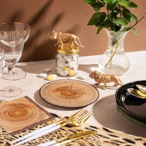 40PCS Hunting Camping Party Supplies Set Wood Grain Paper Plates Napkins - Image 6