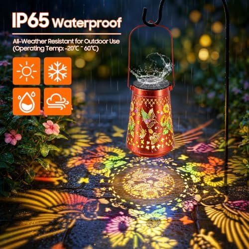 4 Pack Solar Lanterns Outdoor Waterproof Birthday Gifts for Women Mom - Image 4
