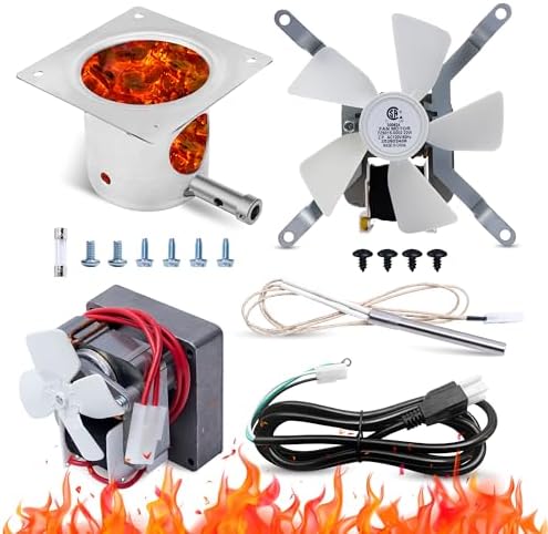 Canamax Traeger Grill Parts Kit Complete Set for Pellet Grill Auger Motor, Induction Fan, Fire Burn Pot, Hot Rod Igniter, Fuse, Power Cord - Compatible with Traeger, Pit Boss, Camp Chef, Z Grill by Canamax
