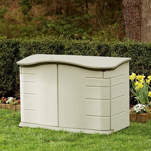 Rubbermaid Small Horizontal Resin Outdoor Storage Shed With Floor (4.5 x 3 Ft) Weather Resistant, Beige/Brown, Organization for Home/Backyard/Pool Chemicals/Toys/Garden Tools/Porch/Patio Cushions - Image 2