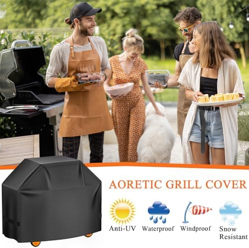 Aoretic Grill Cover, 55 inch BBQ Gas Grill Cover for Outdoor Grill, Grill Cover Barbecue Waterproof, Anti-UV for Weber Char-Broil Monument Nexgrill Spun Charbroil - Image 5