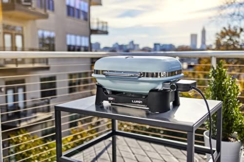 Weber Lumin Compact Electric Grill, Light Blue, with Lumin Compact Grill Stand - Image 2