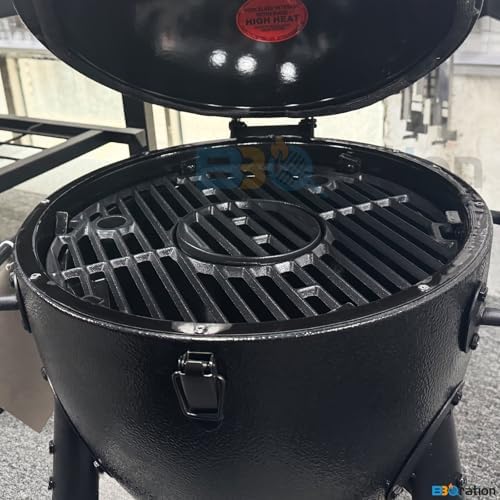 Round Grill Grate & Firegrate for Char Griller Akorn Jr. Portable Kamado Ceramic Grill, Grill Parts for Char-Griller E86714, E6714, Replacement Parts for Chargriller Akorn Jr. Parts 6614 - Image 6