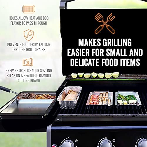Yukon Glory BBQ N Serve Premium Set, 3 Grill Baskets and Tray - Image 3