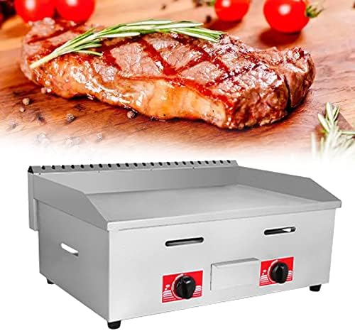Gas Griddle LPG Commercial Stainless Steel Heavy Duty Restaurant Outdoor Griddle Gas Baking Plate Burger Grill Large Non-Stick Burners Flat Hot Plate and Can Cook for Medium to High Volumes,720 by Unknown