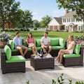 LEVELEVE 7 Pieces Outdoor Patio Furniture Sets,Rattan Conversation Sectional Set,Manual Weaving Wicker Patio Sofa with Tea Table by Enjoyyourlife