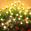 2 Pack Solar Garden Lights 16 LED, Solar Lights Outdoor Waterproof IP65, Decorative Garden Lights Solar Powered for Yard Patio Pathway Decor, Outside Fairy Firefly Lights Garden Gifts by Cnuoky