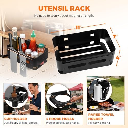 Griddle Caddy for Blackstone Griddle Accessories, Goldusk 6-in-1 Grill Accessories Storage Caddy with Cup Holder/Paper Towel Holder, BBQ Grill Organizer for Outdoor Grill Gifts for Men Dad Husband - Image 4