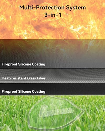 65 x 40 inch Heavy Duty Large Under Grill Mats for Outdoor Grill, Double-Sided Fireproof, Waterproof, Oil Proof Deck and Patio Protector, BBQ Mat Grill Floor Mats Fireplace Fire Pit Mat - Image 2