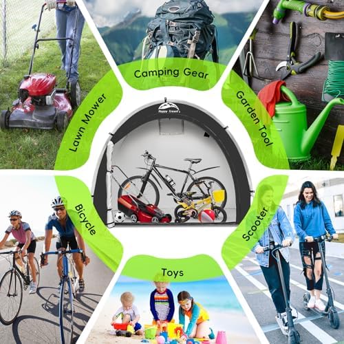 Happy Travel Outdoor Waterproof Bike Storage Tent Shed for 2/3/4/6/8 Bikes - Image 6