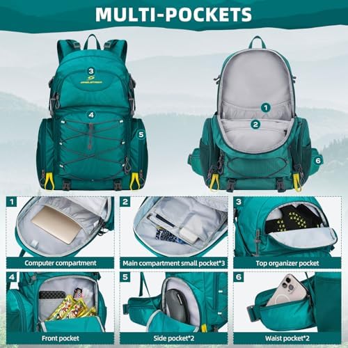 Maelstrom 40L Waterproof Hiking Backpack, Lightweight Travel Daypack - Image 4