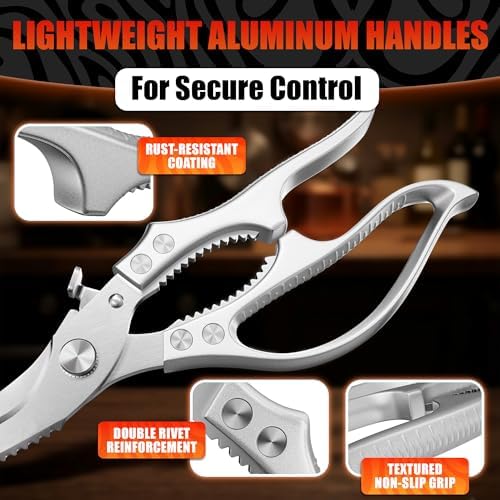 Stainless Steel Poultry Shears, Hardened Blades, Safety Lock - Image 5