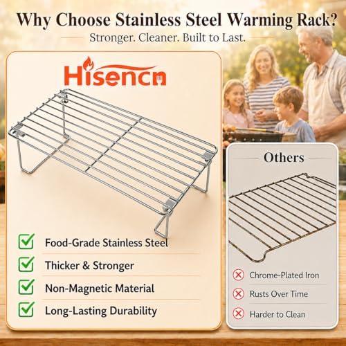 Hisencn Upper Warming Rack for Oklahoma Joe Longhorn Combo 3-Burner Smoker - Image 4