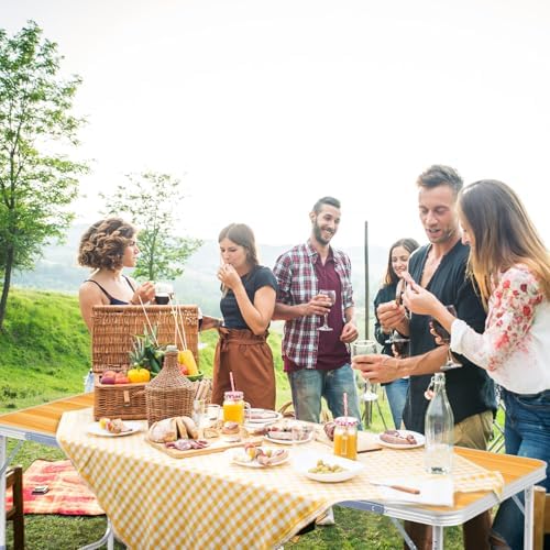 Outvita 6ft Portable Folding Camping Table Lightweight Suitcase Wood - Image 7