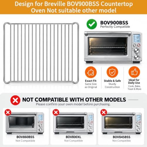 GCQ Wire Rack for Breville BOV900BSS Smart Oven Air Fryer Pro and Convection Oven,16.54''×12.2'' Stainless Steel Grill Racks Baking Rack Cooling Rack Accessories Replacement Parts,Dishwasher Safe - Image 3