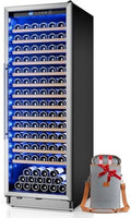 24 Inch Wine Cooler, 158 Bottles Wine fridge with Glass Door Built-in or Freestanding, Wine Cellar Compressor Quick Cooling&Low Noise-Kitchen Bar Office by Vushine