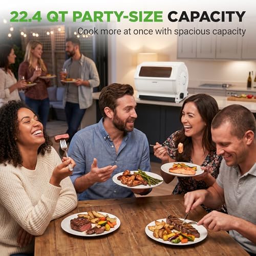 NutriChef Horizontal Rotating Shawarma Oven | Rotisserie, Shawarma & Kebab Machine | Includes Large 22.4 Quart Capacity, 3-Hour Timer & 6 Kebab Skewers | Ideal for Chicken,Turkey & Lamb | White - Image 5