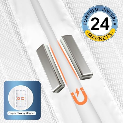 METAONLY Magnetic Screen Door Mesh, Works for Patio, Sliding Door, Keeps Bug Mosquito Out, Fresh Air Flow, Fits 32" x 80" Door - Curtain Size 34" x 82", White - Image 4