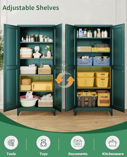 75"Kitchen Pantry Cabinet, Storage Cabinet with Doors and Shelves - Image 4