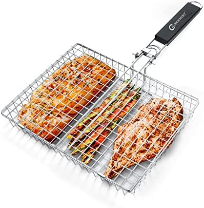 Grill Basket Stainless Steel with Portable Removable Handle Grilling Basket - Image 6