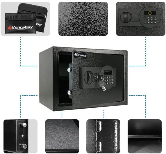 Voncabay Money Safe Box for Home with Digital Keypad, 0.8 Cu. Ft., Black - Image 6