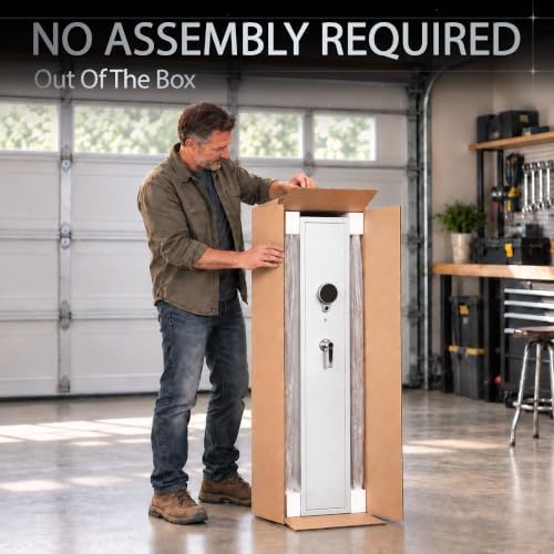 KAER [No Assembly Required] 3-5 Gun Safe for Rifles, One Piece Welded Anti Pry Heavy Duty Steel Shotgun Safe with Scratch Resistant Tactical Hammertone Finish for Home & Hunting - Image 3