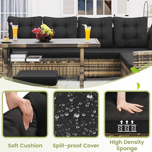 KROFEM 6 Piece Patio Furniture Set, Dining and Conversation Set - Image 3