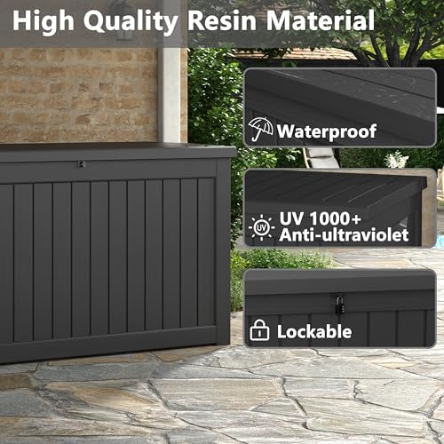 KAMABOKO Outdoor Storage Box, 280 Gallon Deck Box Outdoor Waterproof - Image 3