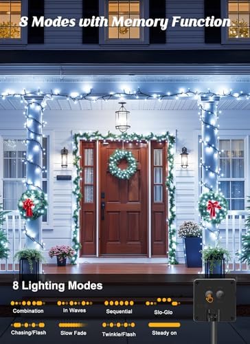 Brightown 2 Pack Solar String Lights Outdoor Waterproof, 80 FT 200 LED - Image 3